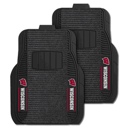 Wisconsin Badgers 2 Piece Deluxe Car Mat Set