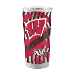 Wisconsin Badgers 20oz Flex Silver Stainless Tumbler