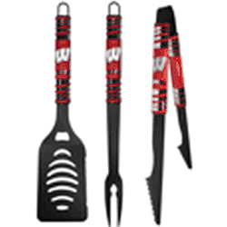 Wisconsin Badgers 3 pc Black Tailgater BBQ Set