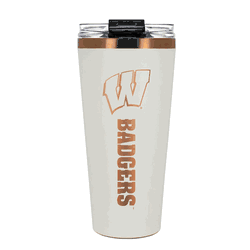 Wisconsin Badgers 32oz Crme and Copper Big Slim Tumbler with Straw