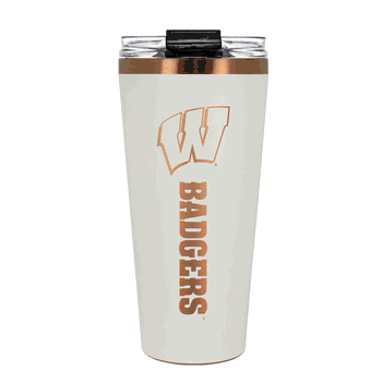 Wisconsin Badgers 32oz Crme and Copper Big Slim Tumbler with Straw