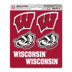 Wisconsin Badgers 6 Count Mini Decal Sticker Pack