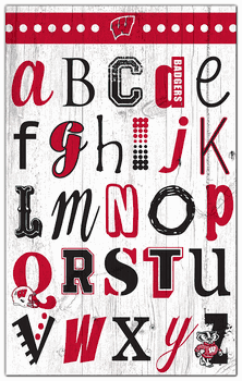 Wisconsin Badgers Alphabet 11x19 Sign