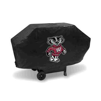 Wisconsin Badgers Black Deluxe Vinyl Grill Cover - 68