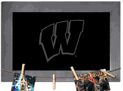 Wisconsin Badgers Blank Chalkboard with frame & clothespins 11x19 Sign