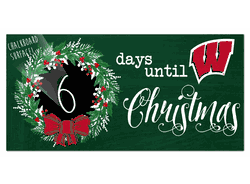 Wisconsin Badgers Chalk Christmas Countdown 6x12 Sign