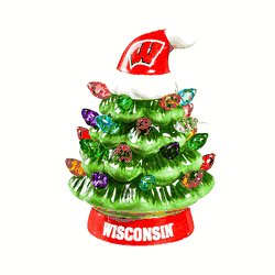Wisconsin Badgers Christmas Tree 4 Inch LED Tabletop