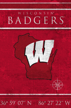 Wisconsin Badgers Coordinates 17x26