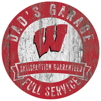 Wisconsin Badgers Dad's Garage Sign