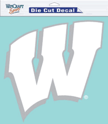 Wisconsin Badgers Decal 8x8 Die Cut White