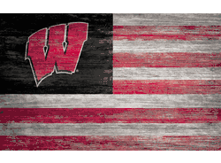 Wisconsin Badgers Distressed Flag 11x19
