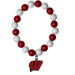 Wisconsin Badgers Fan Bead Bracelet