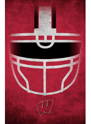 Wisconsin Badgers Ghost Helmet 17x26