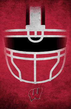 Wisconsin Badgers Ghost Helmet 17x26
