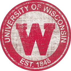 Wisconsin Badgers Heritage Logo Round Sign