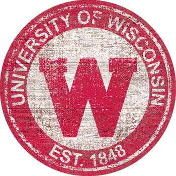 Wisconsin Badgers Heritage Logo Round Sign