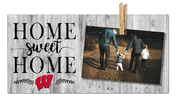 Wisconsin Badgers Home Sweet Home Clothespin 6x12