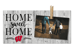 Wisconsin Badgers Home Sweet Home Clothespin 6x12