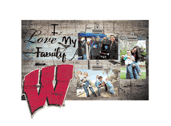 Wisconsin Badgers I Love my Family Clip Frame