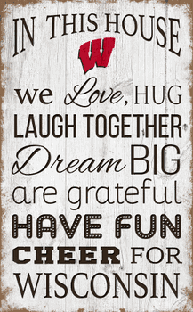 Wisconsin Badgers In This House 11x19 Sign