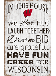 Wisconsin Badgers In This House 11x19 Sign