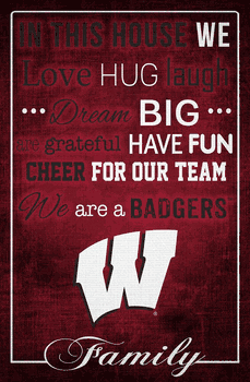 Wisconsin Badgers In This House 17x26