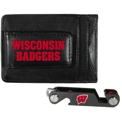 Wisconsin Badgers Leather Cash & Cardholder & Key Organizer