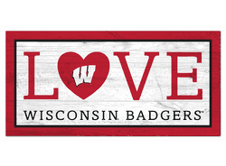 Wisconsin Badgers Love 6x12 Sign