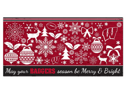 Wisconsin Badgers Merry and Bright 6x12 Sign