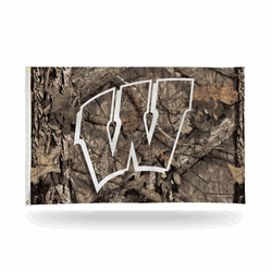 Wisconsin Badgers / Mossy Oak Camo Break-Up Country Banner Flag (3X5)