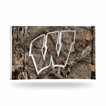 Wisconsin Badgers / Mossy Oak Camo Break-Up Country Banner Flag (3X5)