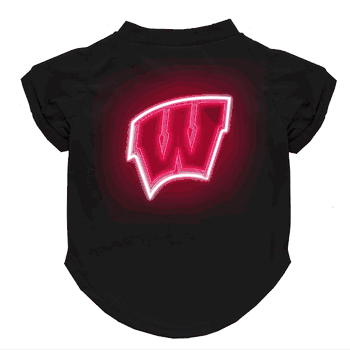 Wisconsin Badgers Neon Pet T-Shirt, Large