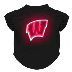 Wisconsin Badgers Neon Pet T-Shirt, X-Small