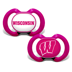 Wisconsin Badgers Pacifier 2-Pack - Pink