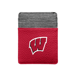 Wisconsin Badgers Pebble Front Pocket Wallet Light Red