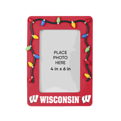 Wisconsin Badgers Picture Frame with Holiday Lights