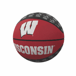 Wisconsin Badgers Repeating Logo Mini-Size Rubber Basketball