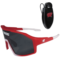 Wisconsin Badgers Shield Sunglasses with Visor Clip