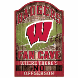 Wisconsin Badgers Sign 11x17 Wood Fan Cave Design