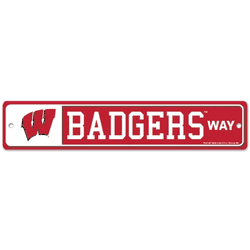 Wisconsin Badgers Sign 3.75x19 Plastic Street Style