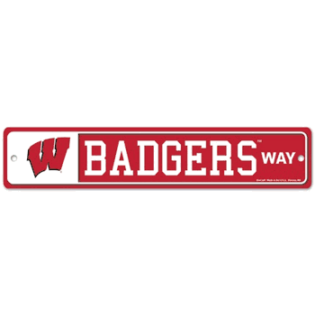 Wisconsin Badgers Sign 3.75x19 Plastic Street Style
