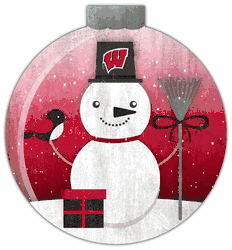 Wisconsin Badgers Snowglobe 12in Wall Art