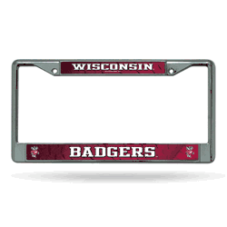 Wisconsin Badgers Standard 12" x 6" Chrome Frame With Decal Inserts