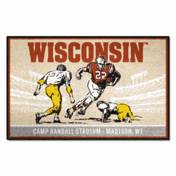 Wisconsin Badgers Starter Mat Accent Rug - 19in. x 30in. Ticket Stub Starter Mat