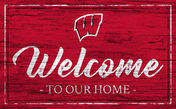 Wisconsin Badgers Team Color Welcome 11x19 Sign