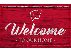 Wisconsin Badgers Team Color Welcome 11x19 Sign