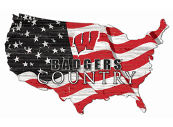 Wisconsin Badgers USA Shape Flag Cutout