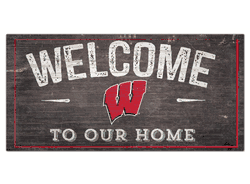 Wisconsin Badgers Welcome Distressed 6 x 12