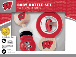 Wisconsin Badgers Wood Rattle Set
