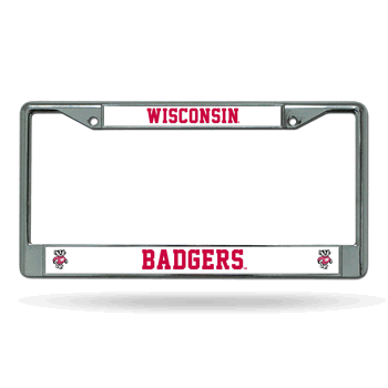 Wisconsin Badgers Standard Chrome Frame with Plastic Inserts 12